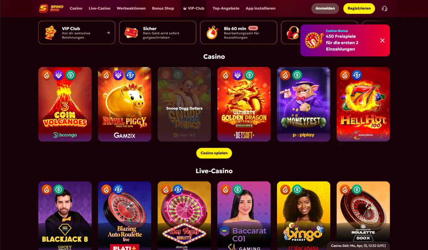 Spinobon Casino Startseite