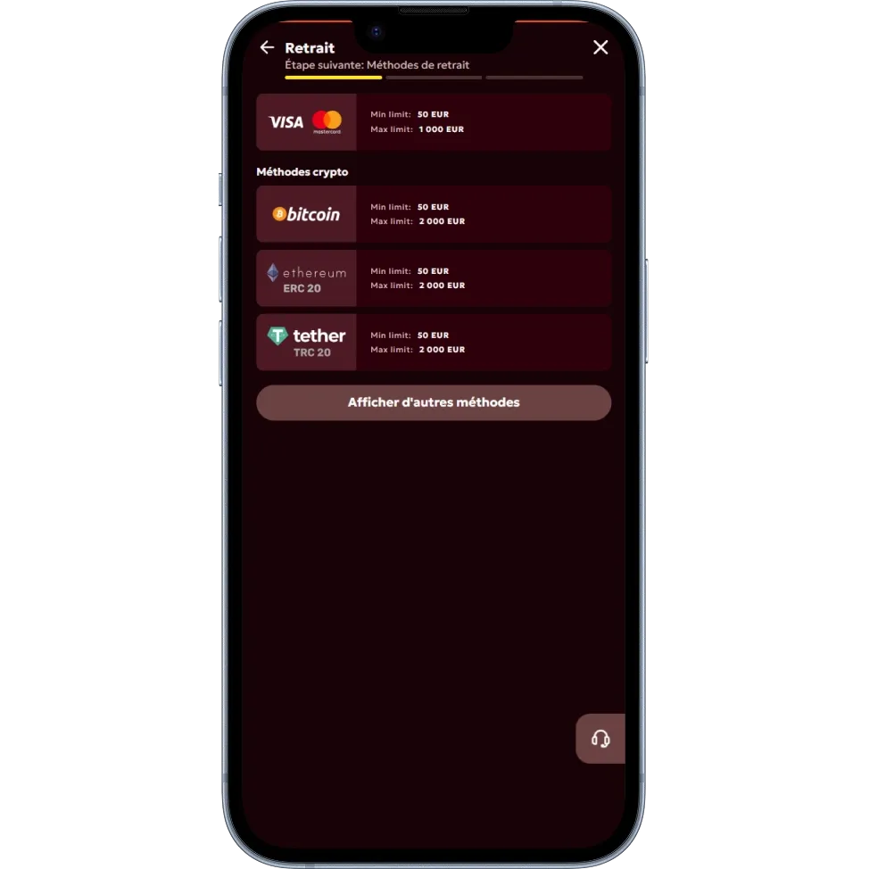 Retrait au Spinobon Casino